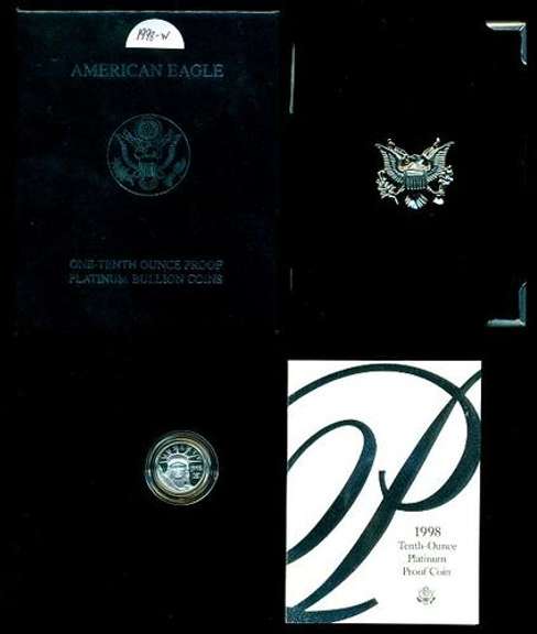 Gem Ultra Cameo PRF 1998-W $10 pure Platinum Eagle