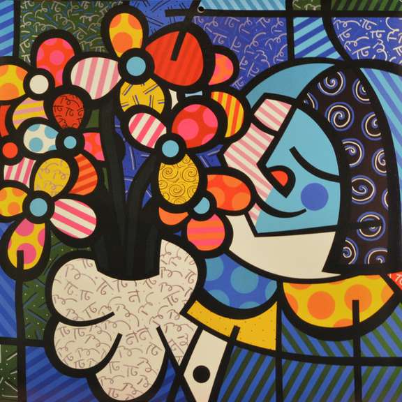 Romero Britto Flowers for You Framed