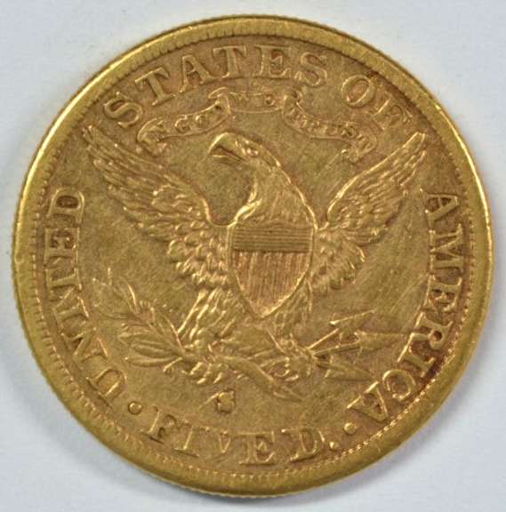 Lovely 1882-S US $5 Liberty Gold Piece. Well struck