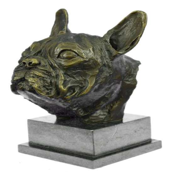 Man Best Friend French Bulldog Dog Bronze Sculpture