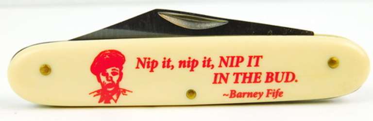 Barney Fife Novelty Motto Pocket Knife, Andy Griffin Show