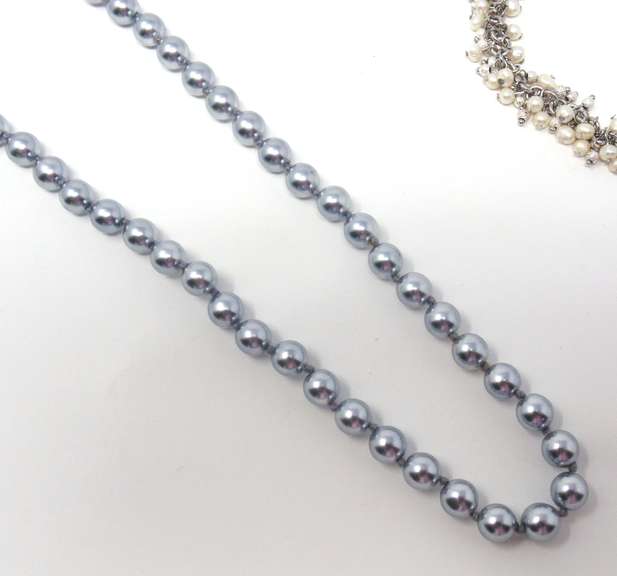 Group Lot of Pearl Necklaces and Bracelets