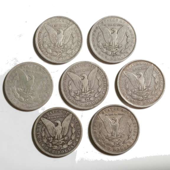 7 Assorted 1880 Era Morgan Dollars