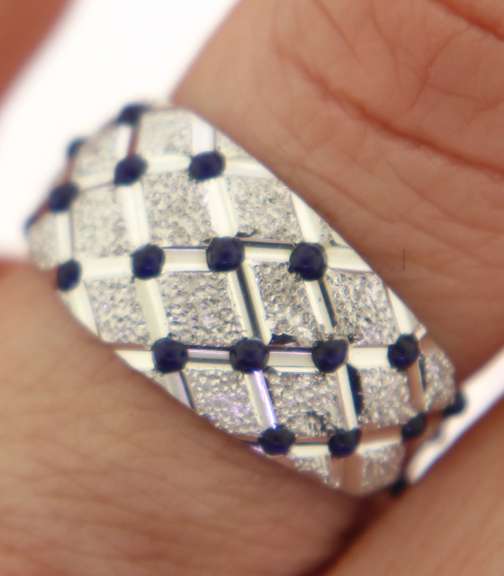 14KT White Gold Ring with Sapphires