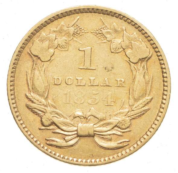 1854 $1.00 Indian Princess Head Gold Dollar