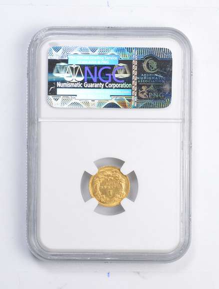 MS62 1874 $1.00 Indian Princess Head Gold Dollar - Graded NGC