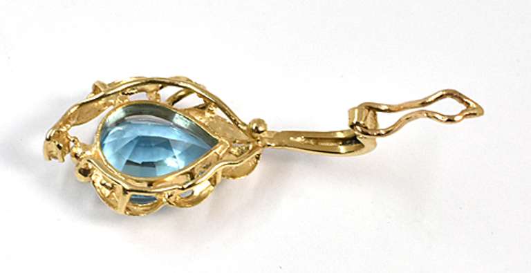 Pear Shaped Blue Topaz Pendant