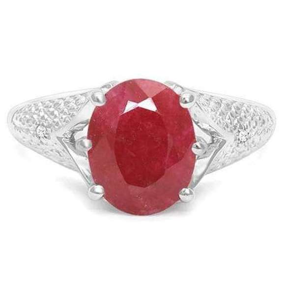Enhanced Genuine Ruby Sterling Ring