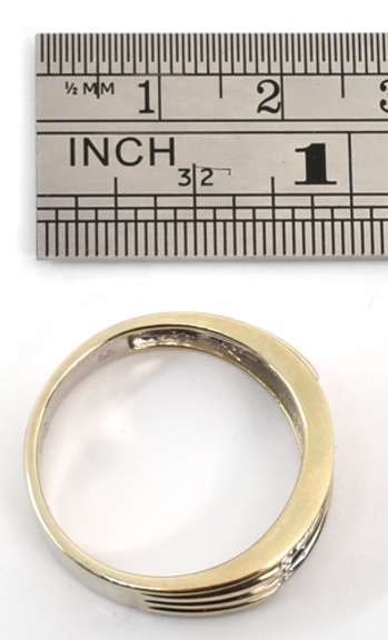 Man's Ring with 3 Rows of Diamonds