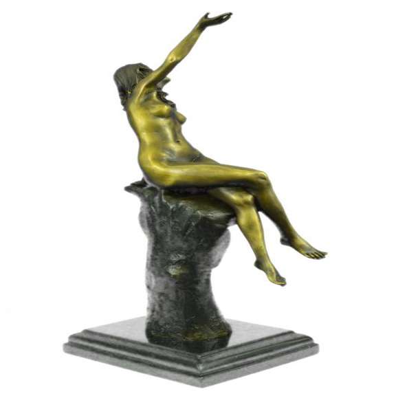 Two Tone Statue Sexy Lady Bronze Sculpture