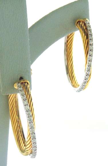 David Yurman Crossover Hoop Earrings