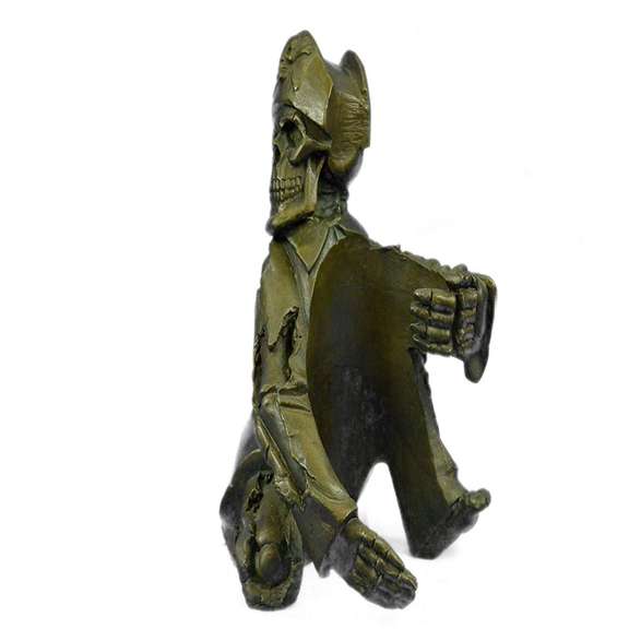 Hot Cast Pirate Skeleton Wine Holder Bronze Sculpture Statue Figurine Figural NR