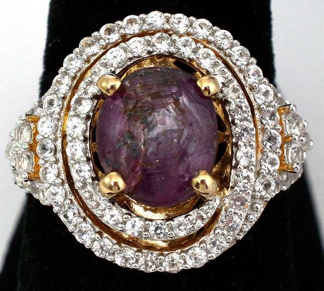 Absolutely Fabulous Star Ruby & Sapphire  Vermeil  Ring