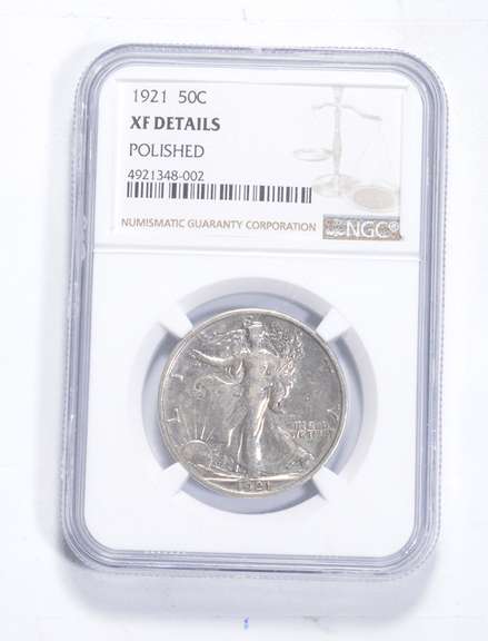 XF Details 1921 Walking Liberty Half Dollar - Polished - Graded NGC