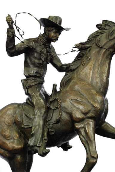 Cowboy with Rope Bronze Sculpture Statue