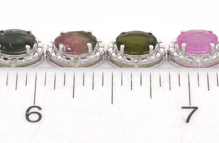 Gorgeous Tourmaline & Diamond Necklace in Sterling Silver