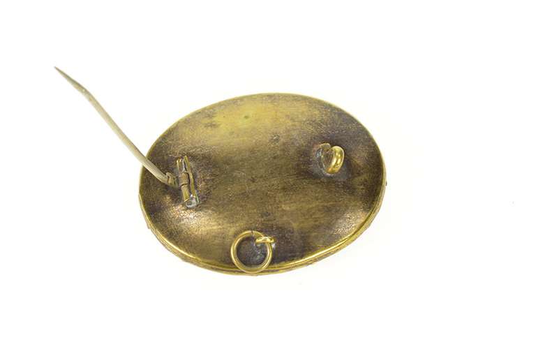 Gold Filled Ornate Victorian Arranged Hair Mourning Pendant/Pin