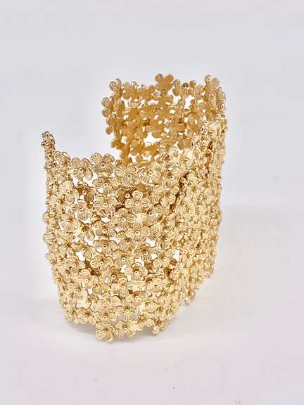 Gorgeous Sterling and Gold Plated Cuff Bracelet