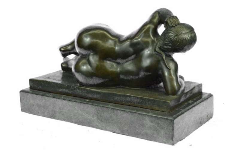 Classic Female Bronze Sculpture on Marble Base Statue