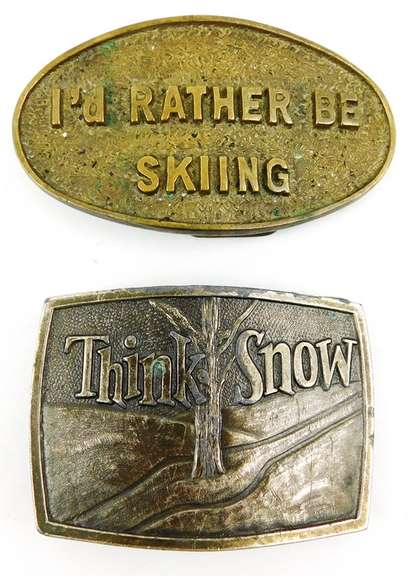 2 Vintage Winter Belt Buckles