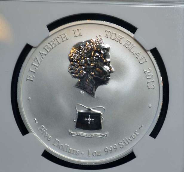 2013 Tokelau S$5 Year Of The Snake NGC MS 70 ER