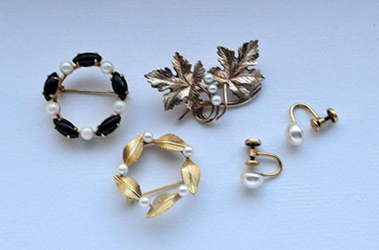 Vintage 12K & 14K Gold Filled Jewelry 4 Pc Lot, Wells, Sorrento, CA, J Co.