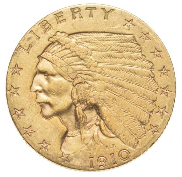 1910 $2.50 Indian Head Gold Quarter Eagle