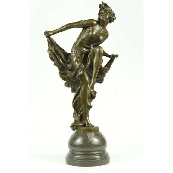 20" Classic Dancer Bronze Figurine Statue Marble Base