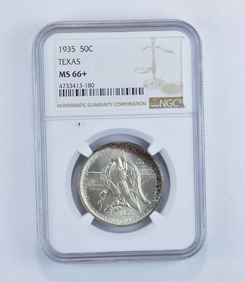 MS66+ 1935 Texas Independence Commemorative Half Dollar - Graded NGC