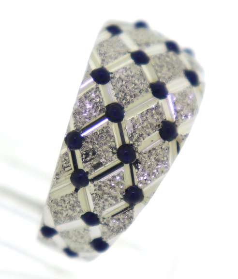 14KT White Gold Ring with Sapphires