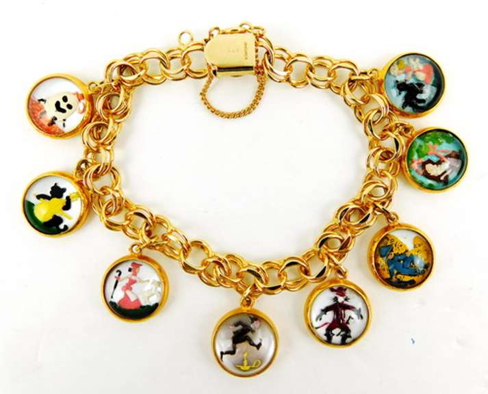Sterling Crystal Essex Nursery Rhyme Charm Bracelet