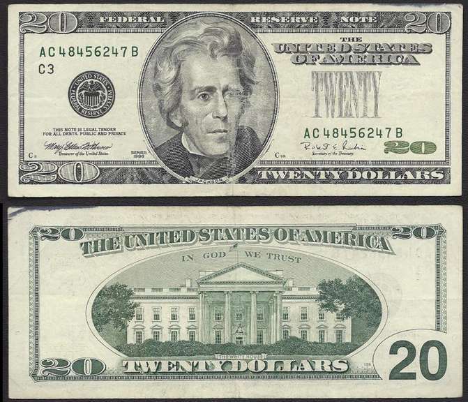 $20 1996 Big Head FRN Missing Seal