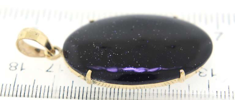 Amazing 18kt Large Oval Goldstone Pendant