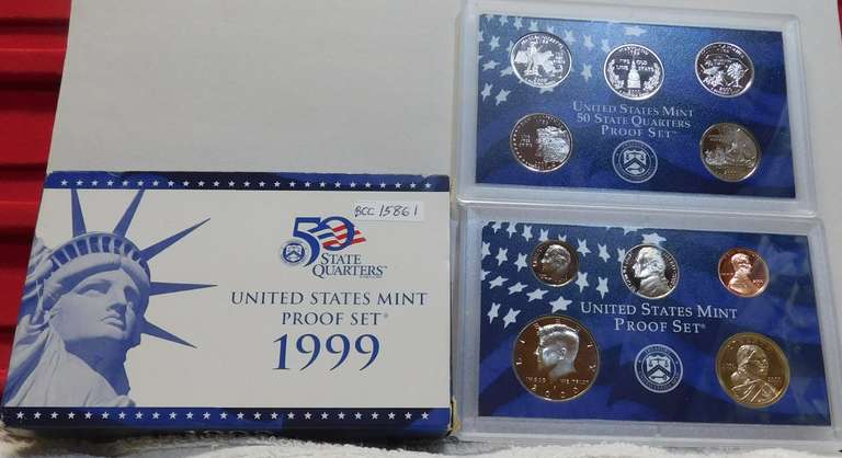 1999 (w/ box) & 2000 (no box) PROOF Sets