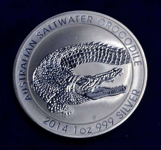 2014 Australian 1 oz Silver Crocodile 1 Dollar Coin