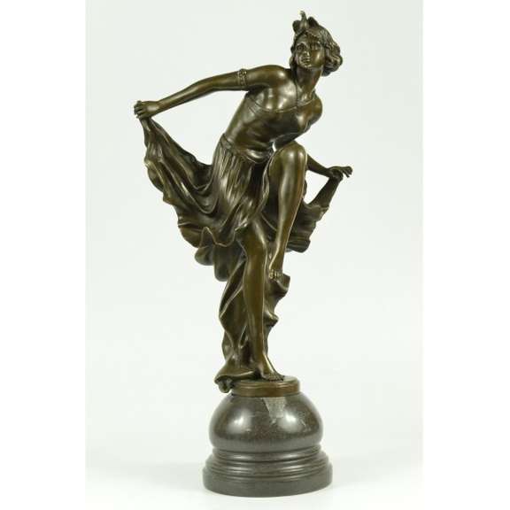 20" Classic Dancer Bronze Figurine Statue Marble Base