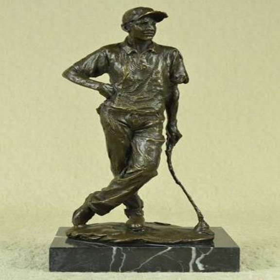 Champion Golfer Tiger Woods Bronze Sculpture