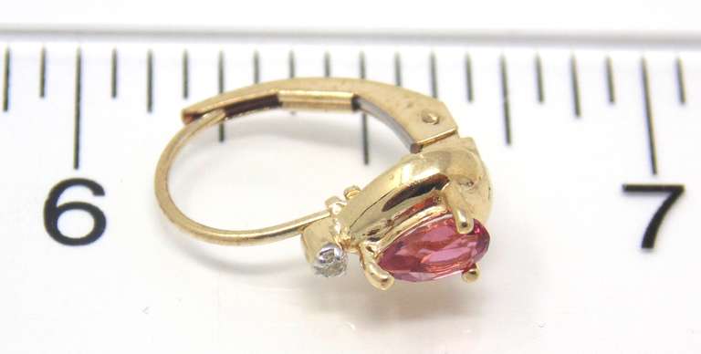 Fancy Pear Pink Tourmaline & Diamond Earrings