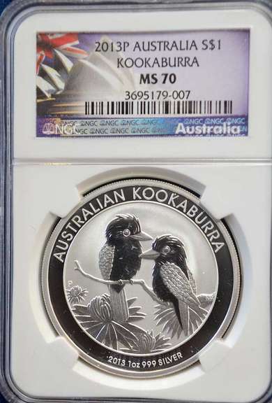 2013 P Austrila S$1 Kookaburra NGC MS70