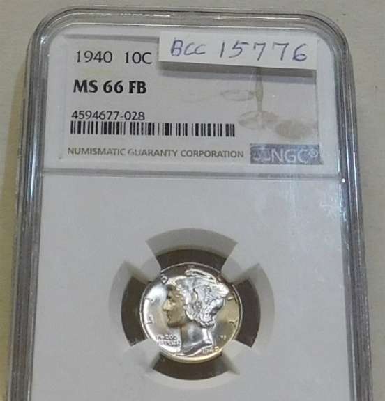 1940 Mercury Dime Unc  NGC MS-66-FB