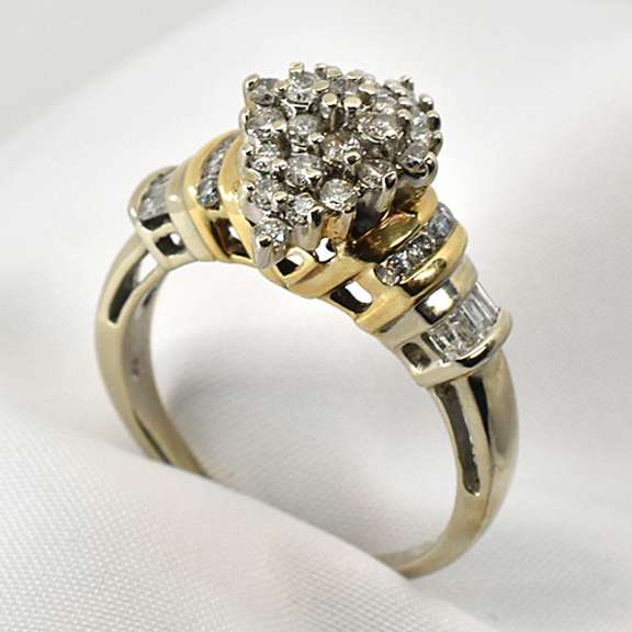 Bold White Gold Diamond Cluster