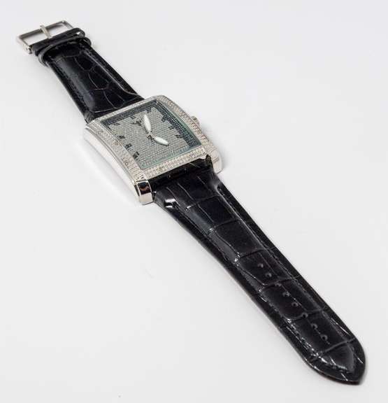 Diamond King Watch with Rectangular Bezel U.S. Auction Brokers