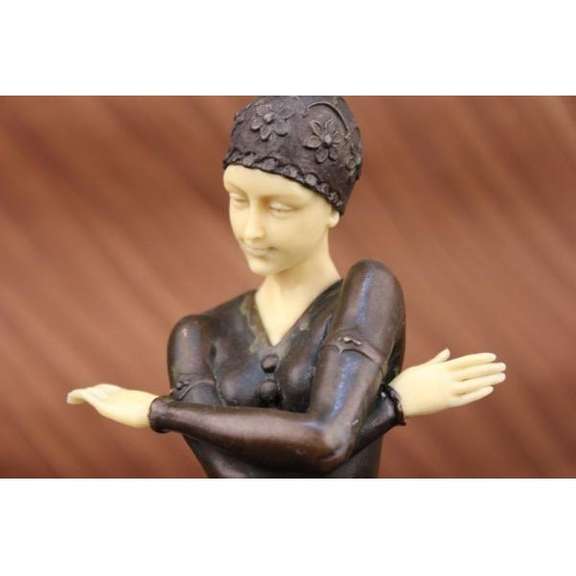 Cross Arm Lady Bronze Sculpture