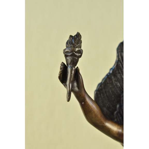 Angel Cupid with Torch of Victory Bronze Sculpture Mythical Art