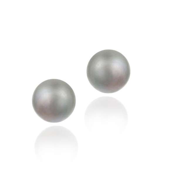 Sterling Silver Gray Freshwater Cultured Pearl 9-9.5mm Stud Earrings
