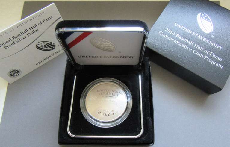 2014 Baseball Hall Of Fame Proof Silver Dollar in OGP