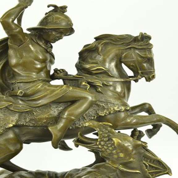 Catholic St. George Dragon Slayer Patron Military Bronze Statue