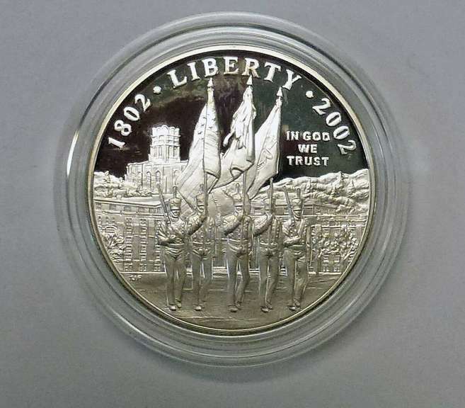 2002 United States Military Academy Commemorative Proof Silver Dollar.