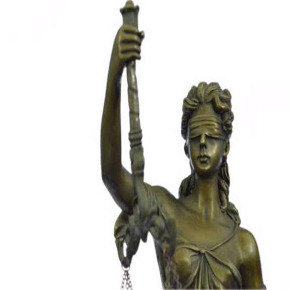 Lady Blind Justice Bronze Statue with Marble Base Sculpture
