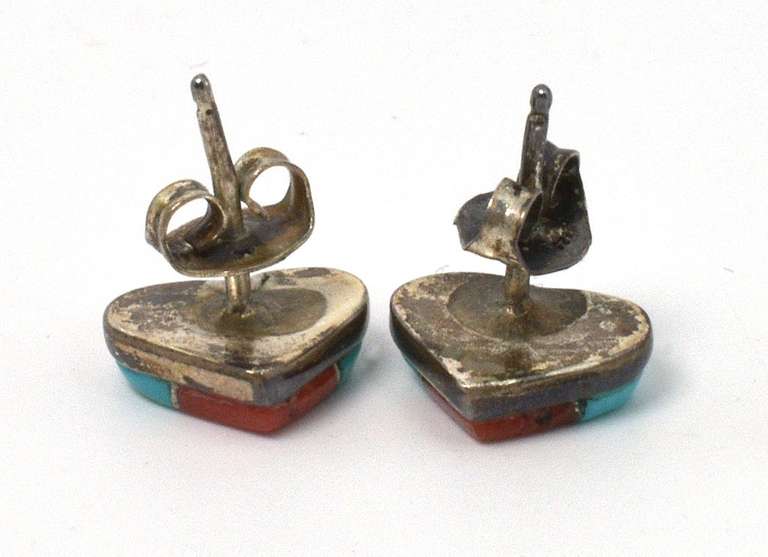 Vintage Sterling Silver Turquoise Earrings